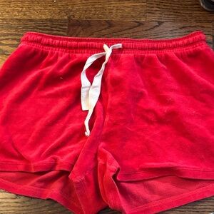 Juicy Couture Red Athletic Shorts with White Drawstring
